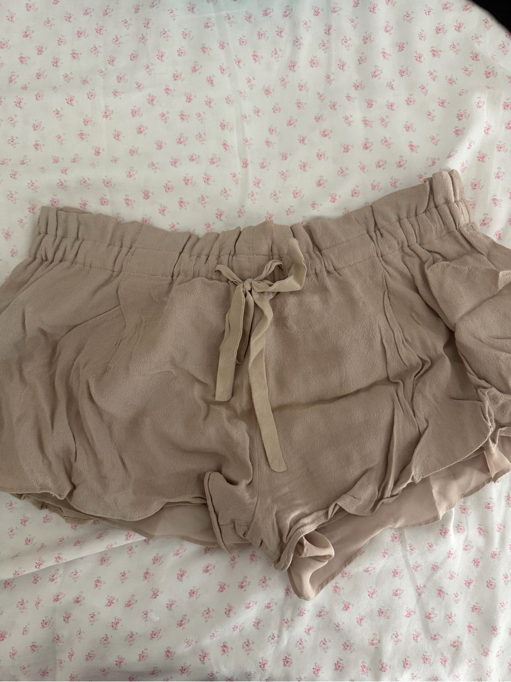 Wilfred Light Taupe Drawstring Shorts